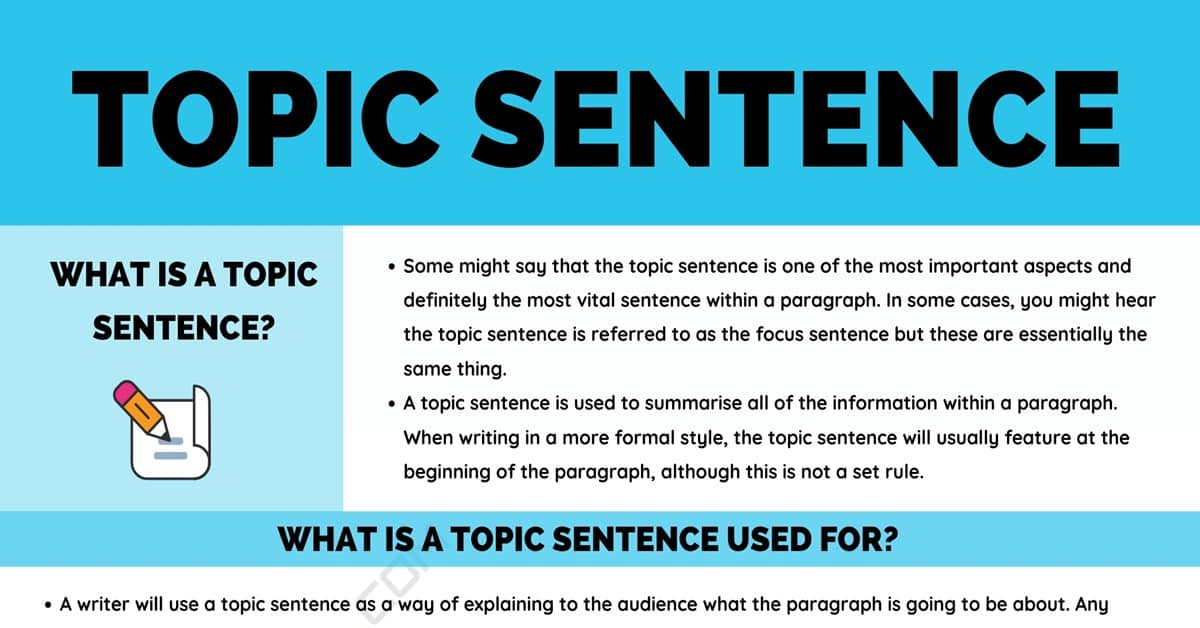What Is An Example Of The Word Topic Sentence